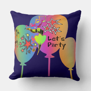 Let's Party Dk Blue Decorative Throw Pillow