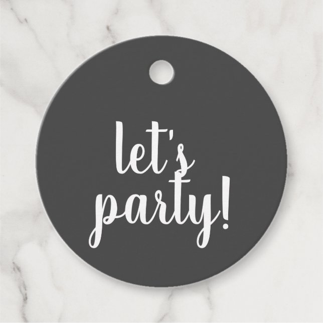 Let's party - favour tags (Front)