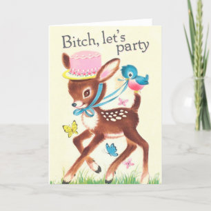 Let's party! - funny vintage birthday card