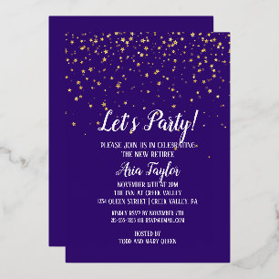 Let's Party Gold Confetti Purple Retirement Gold