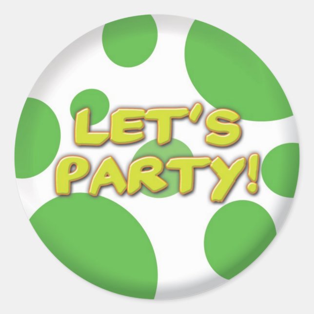 Lets party Green Spots sticker (Front)