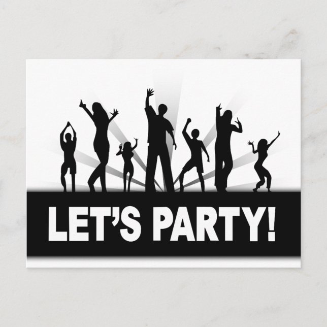 Let's Party Invitation Postcard (Front)