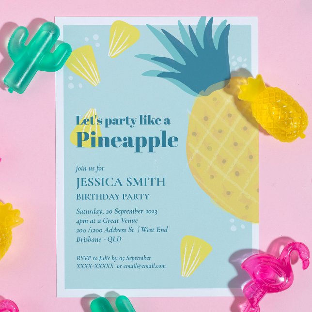 Let's Party Like A Pineapple Birthday Party Invitation (Creator Uploaded)