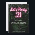 Let's Party Modern Neon 21st Birthday Invitation<br><div class="desc">Let's Party Modern Neon 21st Birthday Invitation</div>