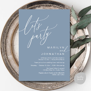 Let's Party, Modern Romantic Wedding Reception Invitation