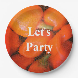 Let's Party Orange Chili Peppers Southwest Paper Plate