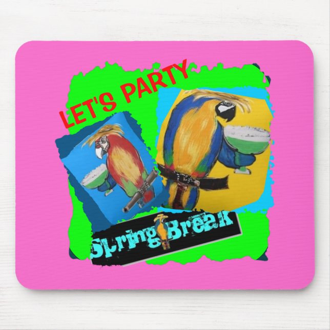 Let's Party - Parrots Mouse Pad (Front)