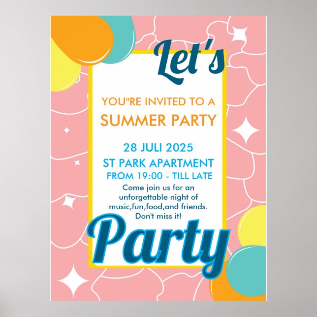 let's party poster (Front)