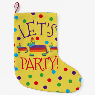 Let's Party Rainbow Donkey Piñata Celebration Small Christmas Stocking