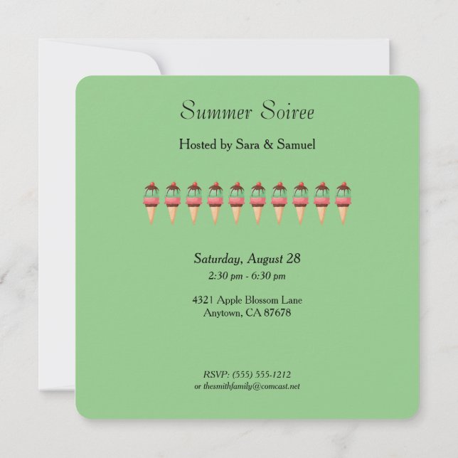 Let's Party Summer Soiree Invitation (Back)