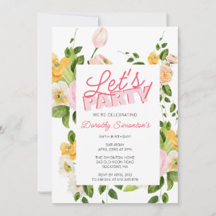 Let's Party Trendy Typography 30th Birthday Invitation