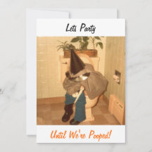 Lets party until we're pooped- invite