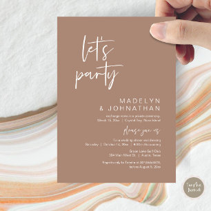 Let's Party, Wedding Elopement Dinner and Dancing Invitation