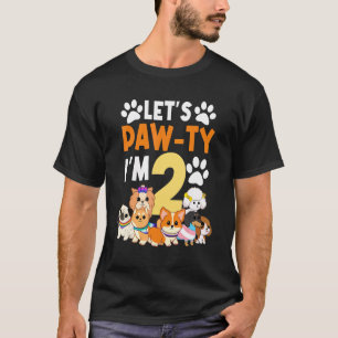Let's Paw Ty I'm 2 Birthday Party 2nd Bday Celebra T-Shirt
