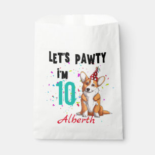 Let's Pawty Boy or Girl Birthday Party Custom Favour Bag