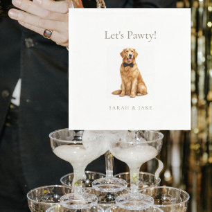 Let's Pawty! Custom Pet Bow Tie Wedding II Napkin