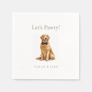 Let's Pawty! Custom Pet Bow Tie Wedding II Napkin