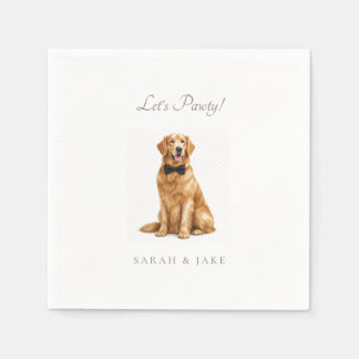 Let's Pawty! Custom Pet Bow Tie Wedding Napkins