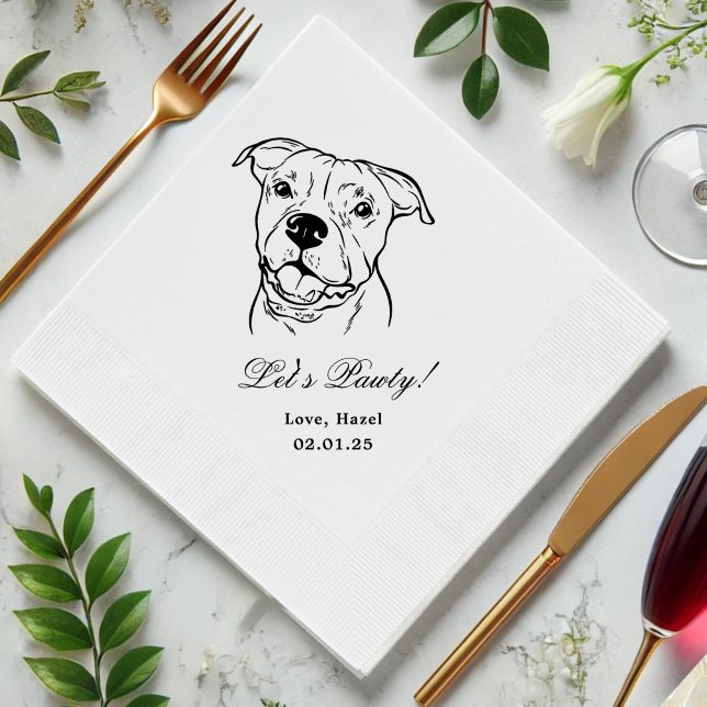 Let's Pawty Custom Pet Cocktail Napkins Wedding (Creator Uploaded)