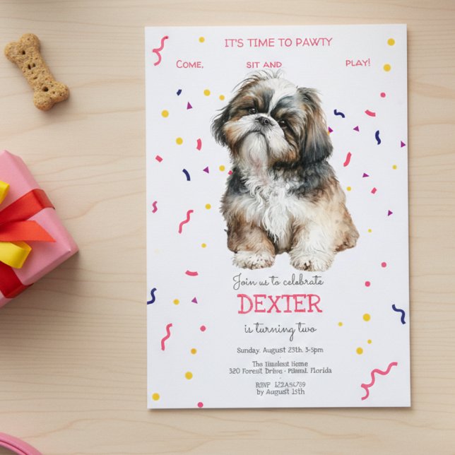 Let's pawty, dog's birthday party invitation (Creator Uploaded)