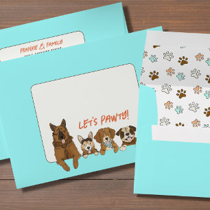 Let's Pawty Dogs Return Address Envelope