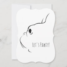 Let's Pawty French Bulldog Invitation Cards