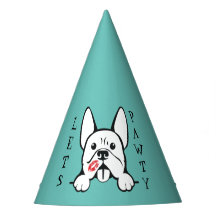 Let's Pawty French Bulldog Paper Party Hats