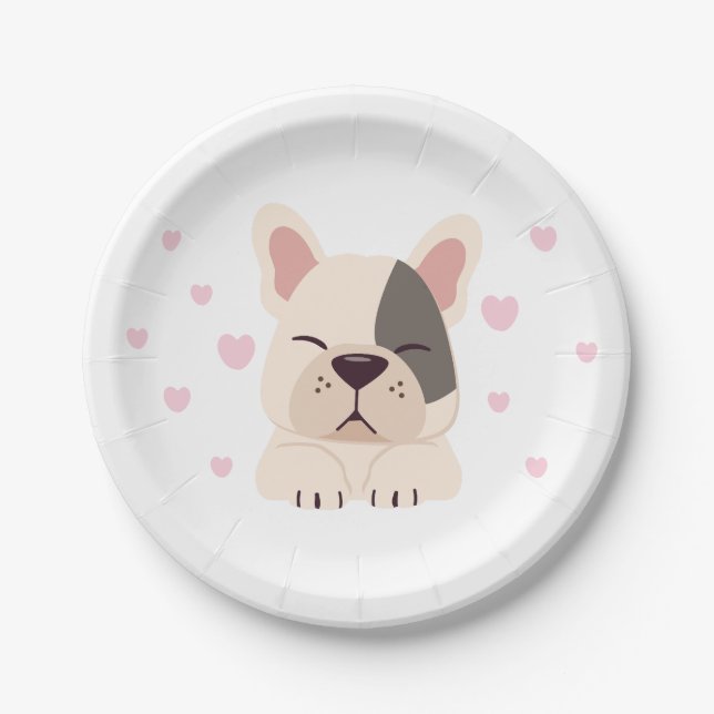 Lets Pawty Paper Plate Puppy Birthday Party Decor (Front)