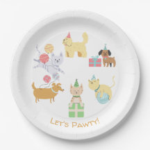 Let's Pawty Paper Plates