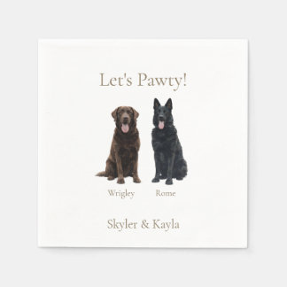 Let's Pawty! Personalized 2 Pet Cocktail II Napkin