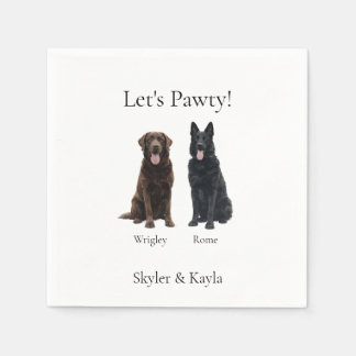 Let's Pawty! Personalized 2 Pet Cocktail Napkin