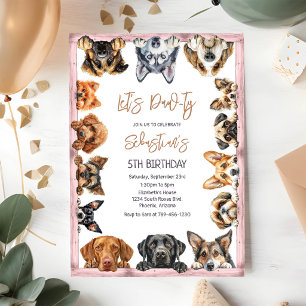 Let's Pawty Puppy Party Dog Birthday Invitation