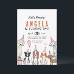 Lets Pawty Puppy Pawty Dog girl Birthday Invitation<br><div class="desc">Dog Birthday Invitation,  Puppy Pawty Invitation,  Dog Theme Birthday Invite,  Pawty Birthday Invitation.</div>