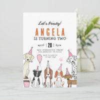 Lets Pawty Puppy Pawty Dog girl Birthday