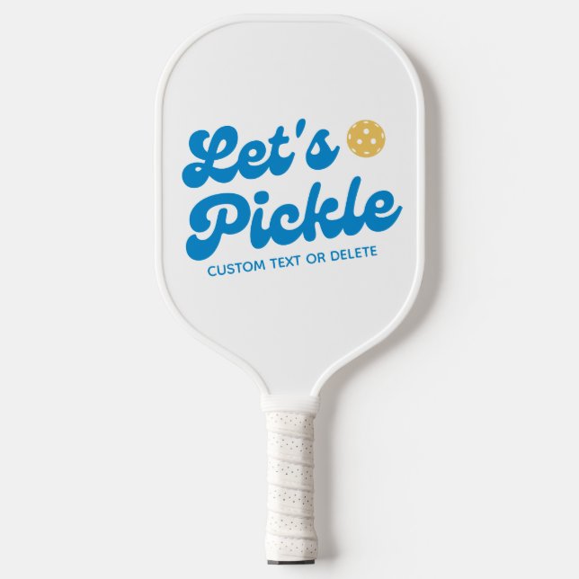 Let's Pickle Pink Cool Retro Personalized Pickleball Paddle (Front)