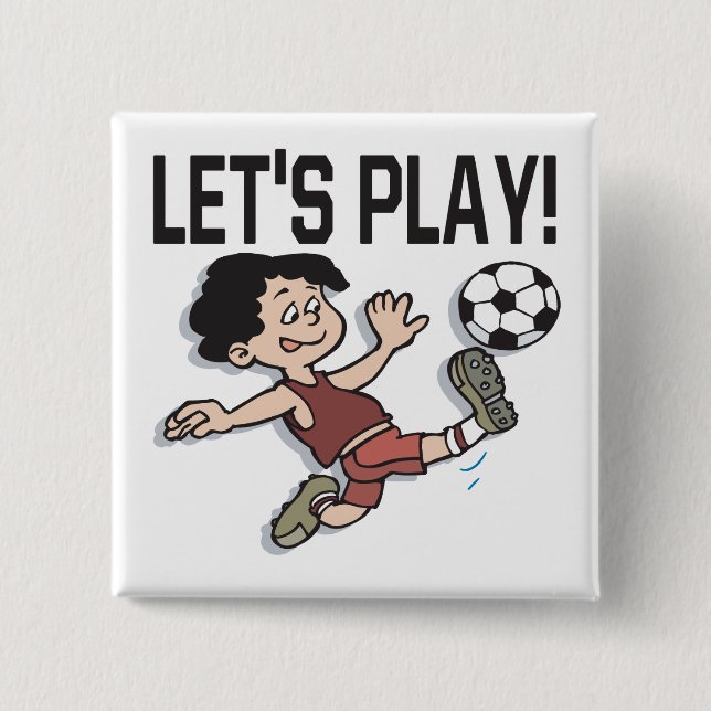 Lets Play 2 Inch Square Button (Front)
