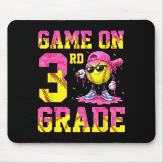 Let's Play 3rd Grade Softball Ice Cream Drip Back Mouse Pad