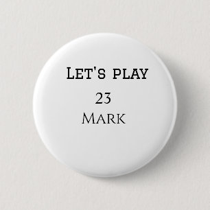 Let's play add name monogram letter sports masculi 2 inch round button