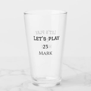 Let's play add name monogram letter sports masculi glass