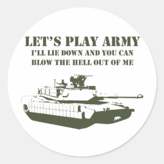 Let's Play Army Classic Round Sticker