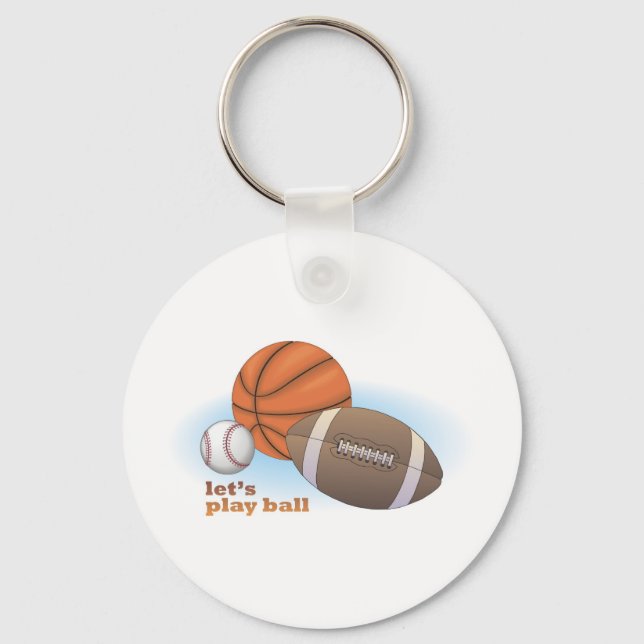 Let's play ball: baseball, basketball & football keychain (Front)