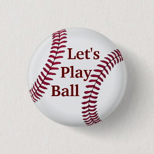 Let's Play Baseball 1 Inch Round Button