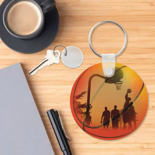 Lets Play Basketball Keychain