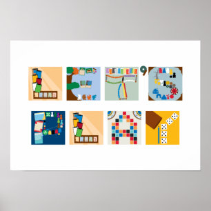 "Let's Play" Board Game Alphabet Poster