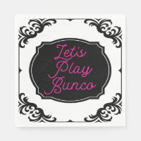 Let's Play Bunco Fun Pink Black Elegant