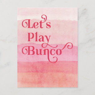 Let's Play Bunco Girls Night Out Postcard