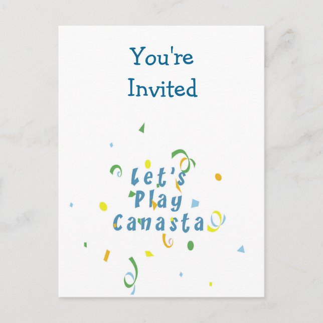 Let's Play Canasta Postcard (Front)