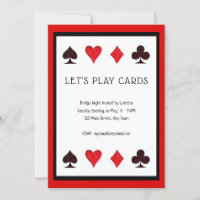 Let's Play Cards, a Card Game Party Invitation