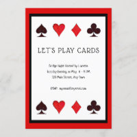 Let's Play Cards, a Card Game Party Invitation