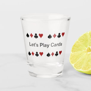 "Let's Play Cards" Card Players Shot Glass
